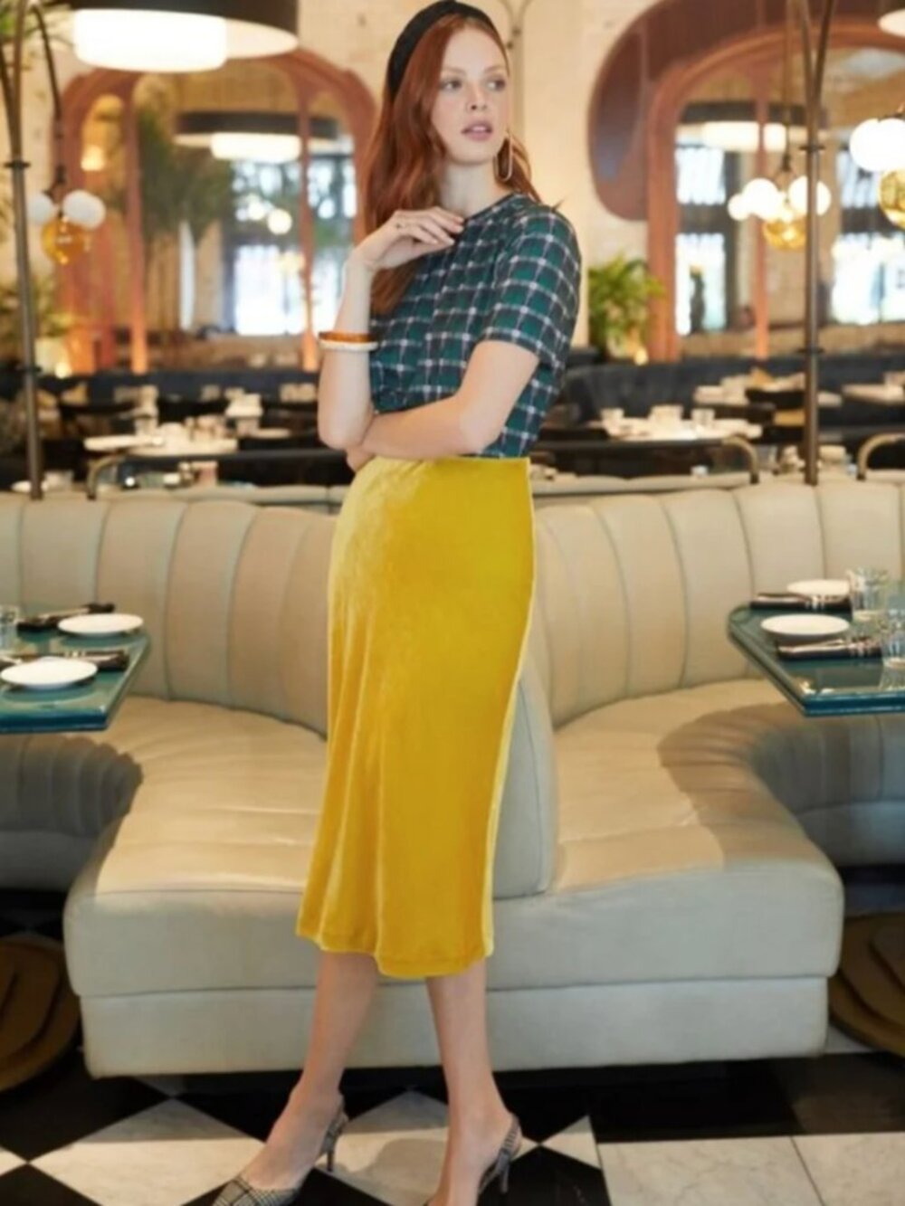 MAEVE BY ANTHROPOLOGIE | Velvet A-Line Bias Midi Skirt - Picture 2 of 6
